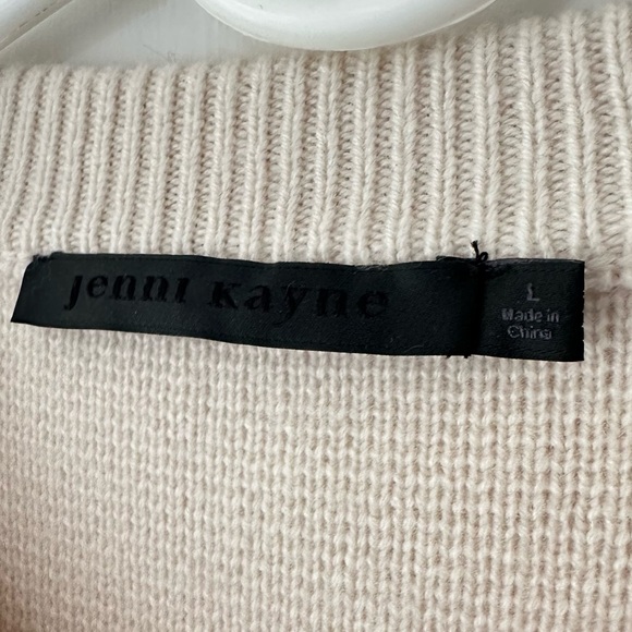 Jenni Kayne Cooper Cashmere Cardigan Sz L Ivory Beige - Picture 8 of 15
